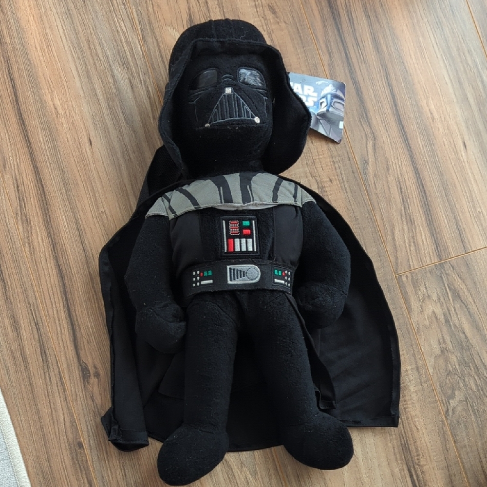 Star Wars Darth Vader Plush Backpack- Black and Gray. NWT.